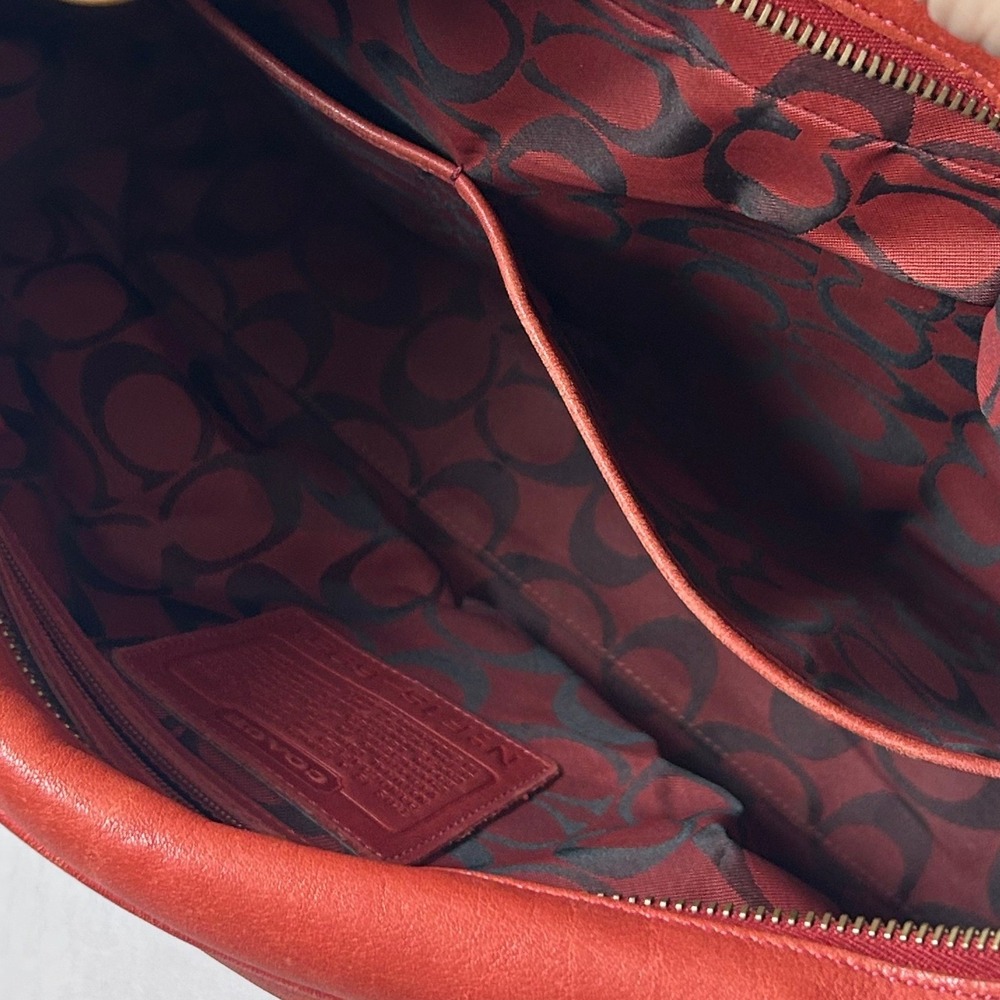 Coach Amanda 6951 Shoulder Bag Womens Red Leather Hobo Brass Vintage Y2K Boho - Picture 8 of 16